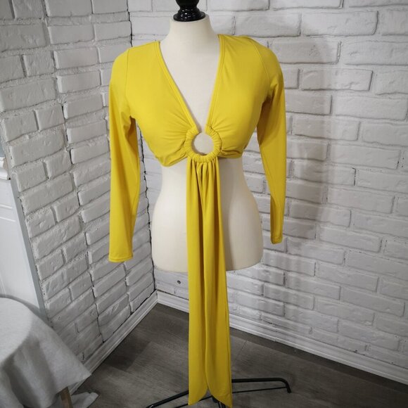 Swimsuits for All Ladies Size 16D/DD Lightly Padded Yellow Swim Top Only - Picture 5 of 10